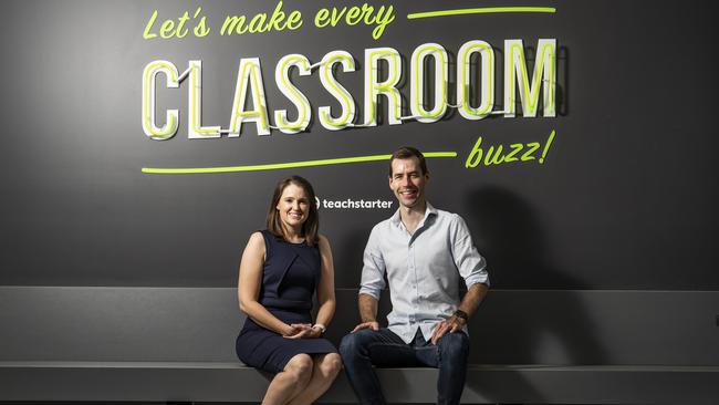 Jill Snape and Scott Tonges are the founders behind Teach Starter. Picture: Mark Cranitch