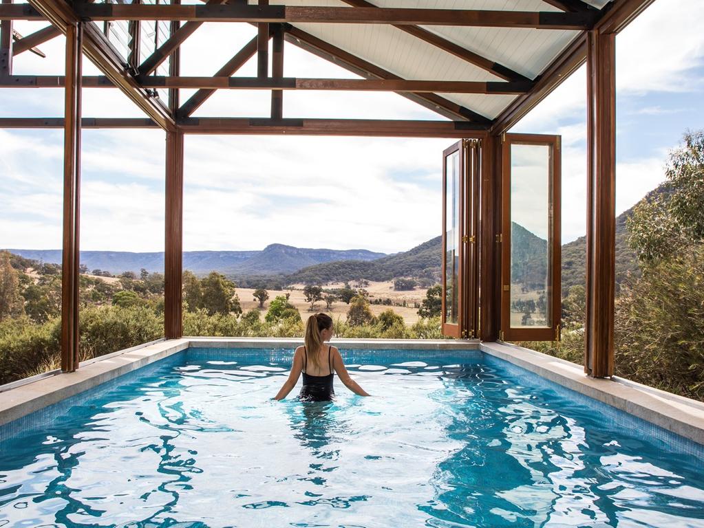 Imagine relaxing in the seven-metre long private poll at Emirates One and Only Wolgan Valley, Picture: Destination NSW