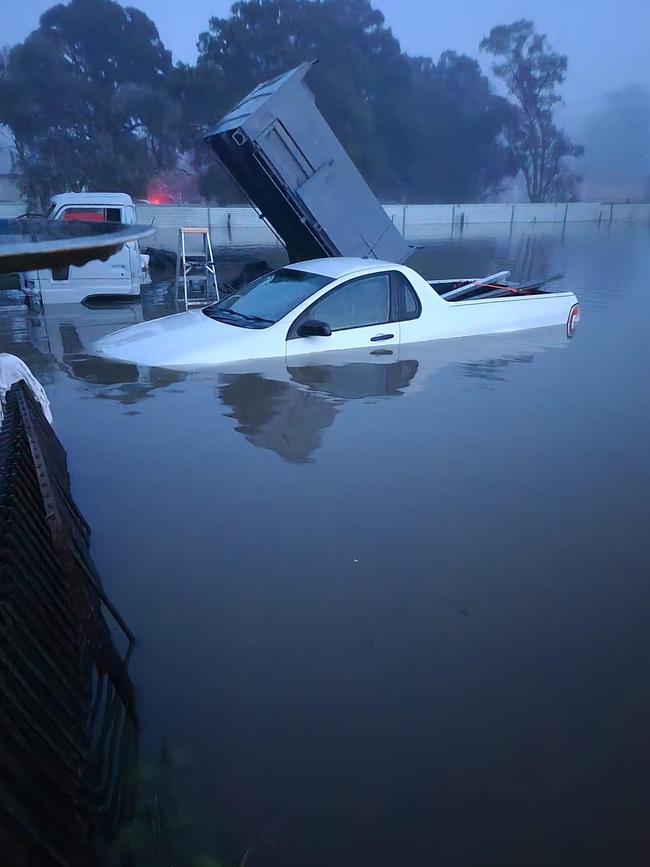 Cars and trucks were engulfed at Londonderry.