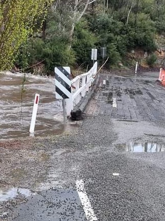 The damage has closed the Omeo Highway between Omeo and Mitta. Picture: Facebook