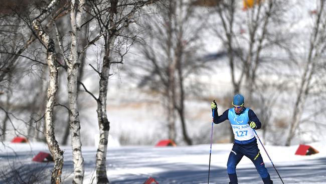 A Ukrainian athlete during an official training session in China.