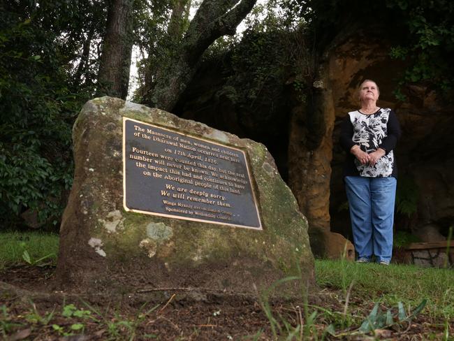 Aunty Glenda Chalker at the site where the Appin Massacre took place. Picture: Robert Pozo