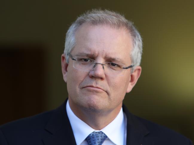 PM Scott Morrison and Minister for Education Dan Tehan at a press conference at Parliament House in Canberra. Picture Kym Smith