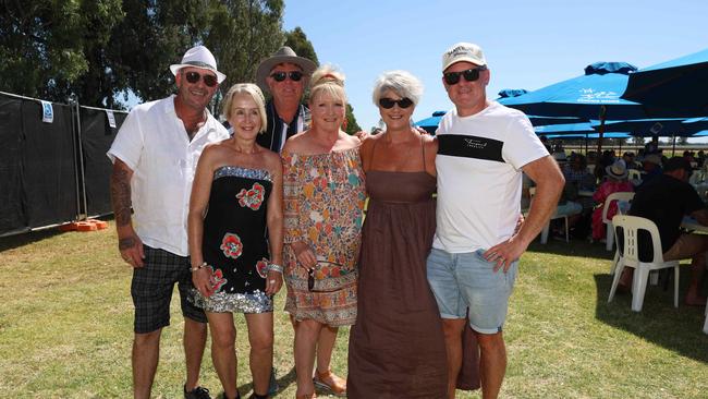 Corey, Tanya, Peter, Sue, Sharon and Doug attend the 2024 Echuca Cup races Picture: Brendan Beckett