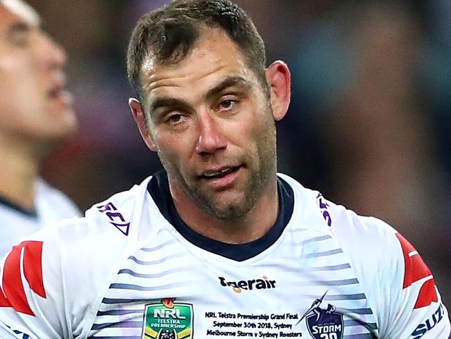 SYDNEY, AUSTRALIA - SEPTEMBER 30:  Cameron Smith of the Storm looks on during the 2018 NRL Grand Final match between the Melbourne Storm and the Sydney Roosters at ANZ Stadium on September 30, 2018 in Sydney, Australia.  (Photo by Cameron Spencer/Getty Images)