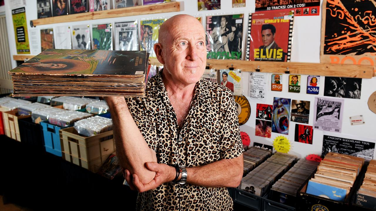 Townsville Records owner Sean Casey has turned a market side hustle into a business in the Central Business District. Picture: Shae Beplate.