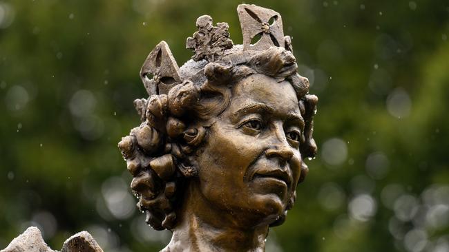 OAKHAM, ENGLAND - APRIL 22: A newly-unveiled statue of Queen Elizabeth II is pictured on April 22, 2024 in Oakham, England. The statue is reportedly the first permanent memorial to the late monarch. (Photo by Carl Court/Getty Images)