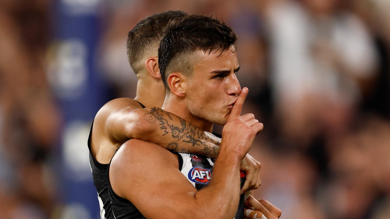 Nick Daicos hushed the Bomber faithful with a stunning final quarter. Picture: Michael Willson/AFL Photos via Getty Images