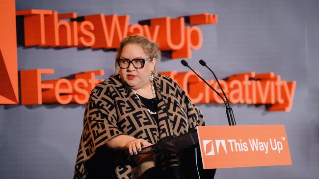 Professor Megan Davis gave an opening address at Advertising Council Australia's Festival of Creativity, This Way Up last week. Picture: Quilman Cruz.