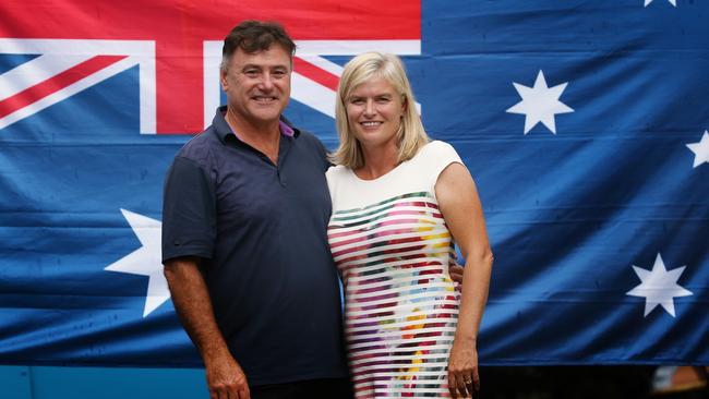 Kim Birrell's parents John and Ros at the Australian Open. Picture: Michael Klein