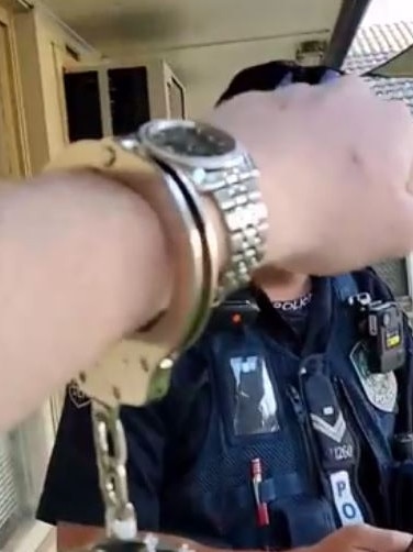 Screen grab showing the scars on the hands of David Crees where he inserted microchips. Picture: Facebook.