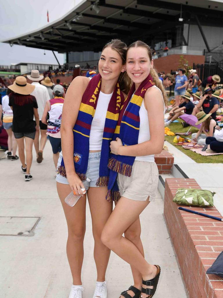 Annette Frost and Ella Falk at the NAB AFLW grand final. Picture: Patrick Woods