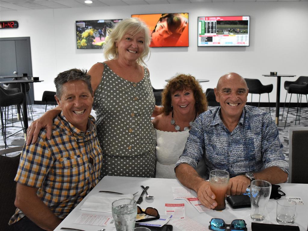 Tony and Sue Whithers with Stuart and Leigh Gordon at the Grafton District Services Club 2021 Melbourne Cup Luncheon.