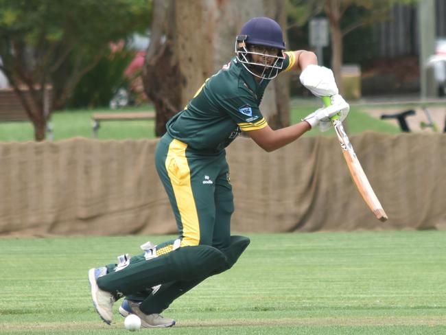 Junaid Mansoor during his 44 not out. Picture: Sean Teuma