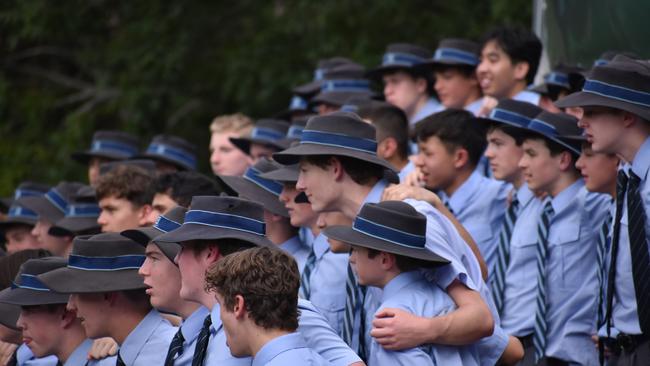 GPS First XI football action between Brisbane Boys College and Brisbane Grammar School. Saturday April 22, 2023. Picture: Nick Tucker.