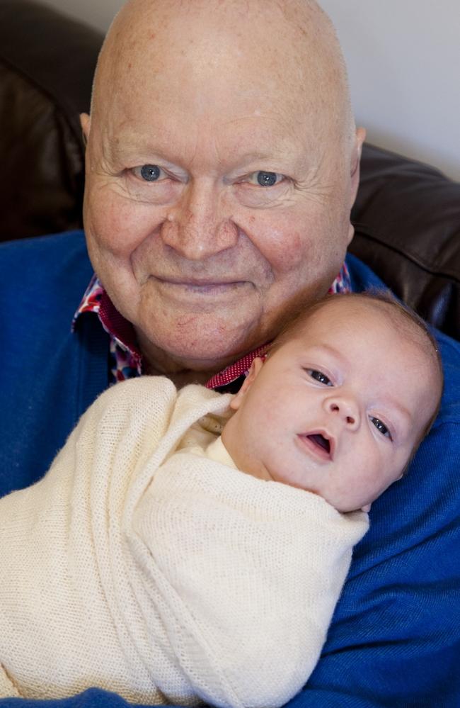 Newton with his grandson, Alby, his namesake. Picture: Jennifer Wunderle