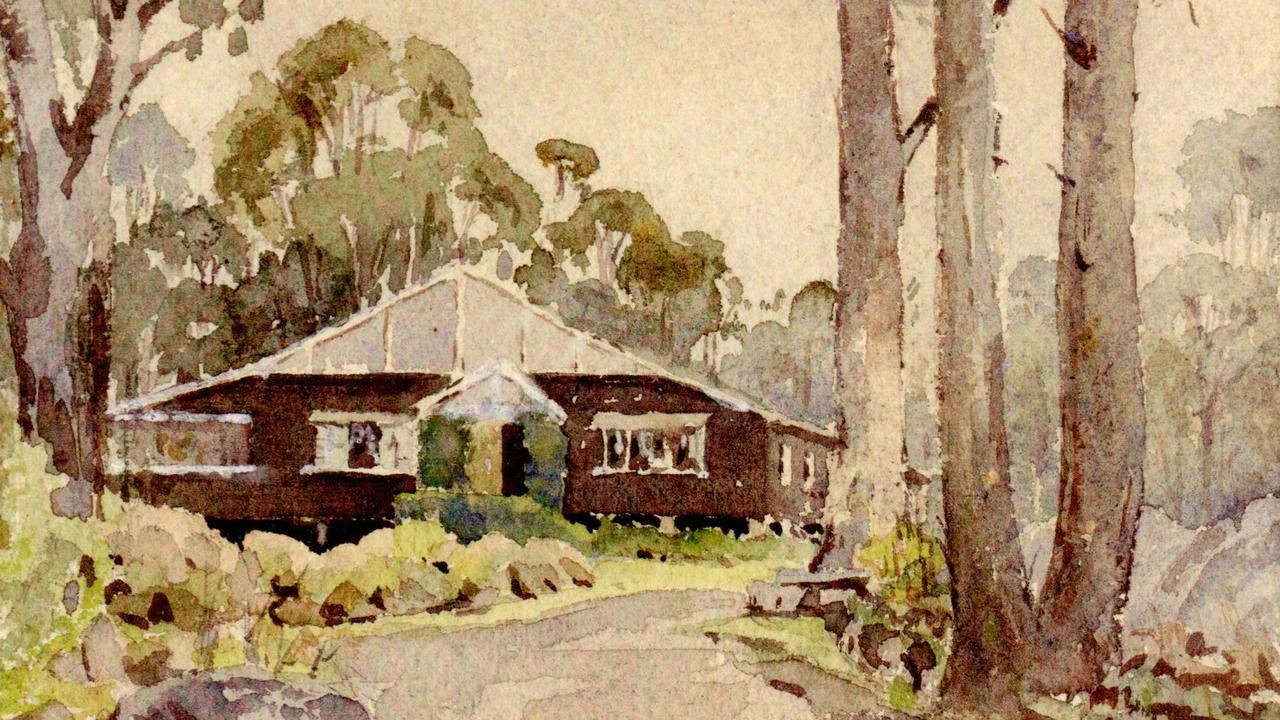 Peter Richardson’s watercolour of his childhood home in Stanthorpe.