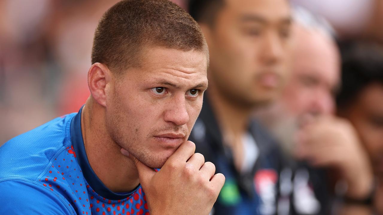 Kalyn Ponga hasn’t played since suffering a head knock against the Wests Tigers three weeks ago. Picture: Getty Images