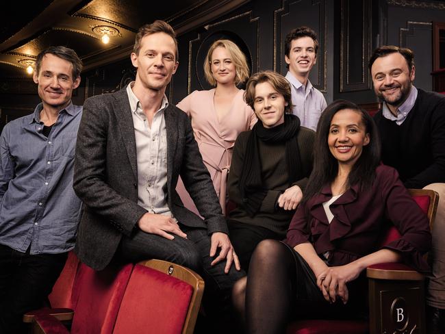 The Australian <i>Harry Potter</i> cast, left to right: Tom Wren, Gareth Reeves, Lucy Goleby, Sean Rees-Wemyss, William McKenna, Paula Arundell and Gyton Grantley. Picture: Ben King