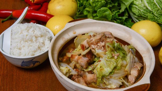 Terry Intarakhamhaeng’s Stir Fry Chinese Cabbage with Pork.