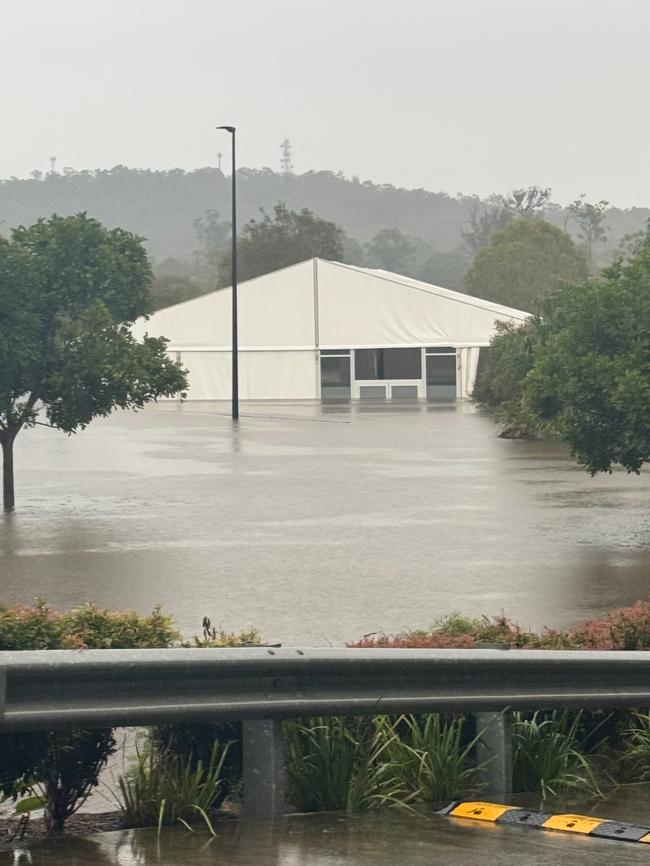 Titans’ training field under water.