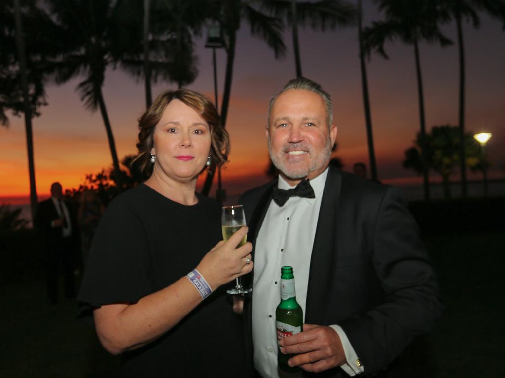 Natalie Butt and Ashley Manicaros at the Great Northern Darwin Cup Gala Ball at Mindil Beach Casino Resort. Picture GLENN CAMPBELL