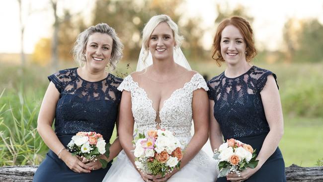 Lady chums: Bridget Williams and bridesmaids. Picture: iSpy Wedding Photography (Dylan Evans)