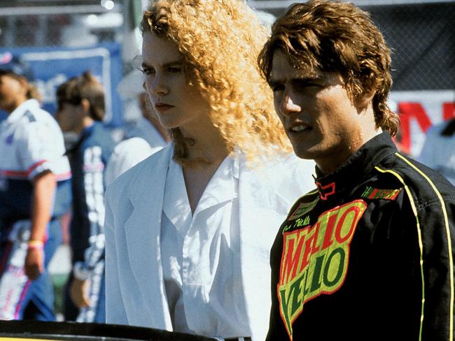 Tom Cruise and Nicole Kidman on Days of Thunder, the film where they met. Picture: Supplied