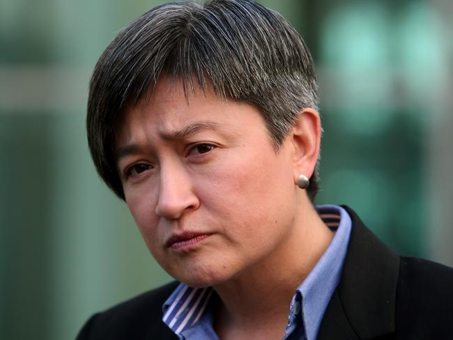Grilling ... Senator Penny Wong is determined to get to the bottom of broken marble table. Picture: Supplied.