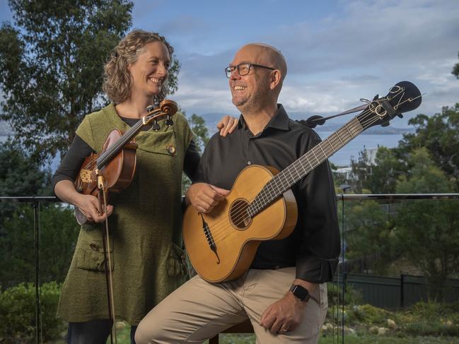 Karina Schmit on viola and Simon Martyn-Ellis on romantic guitar from Van Diemen's Band - Lunchbox Series. Picture: Caroline Tan