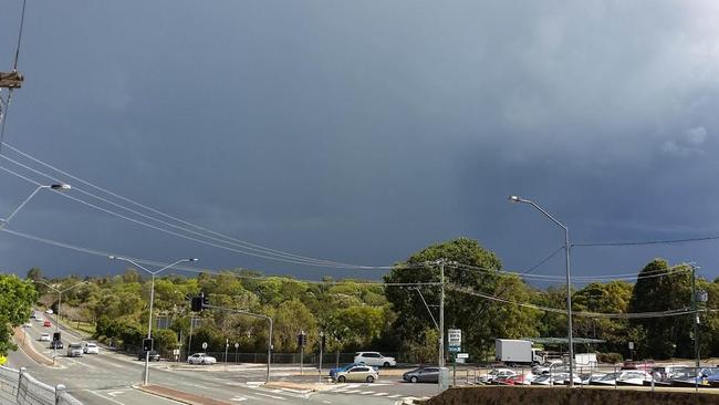 Storm clouds over Caboolutre this afternoon.