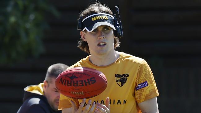 Hawthorn star Will Day has shed his moon boot and is working towards an early-season return after suffering a foot stress fracture in the pre-season. Picture: Michael Klein