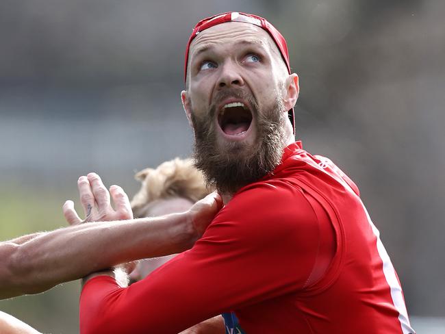 Max Gawn lowered his colours to Brodie Grundy. Picture: Michael Klein