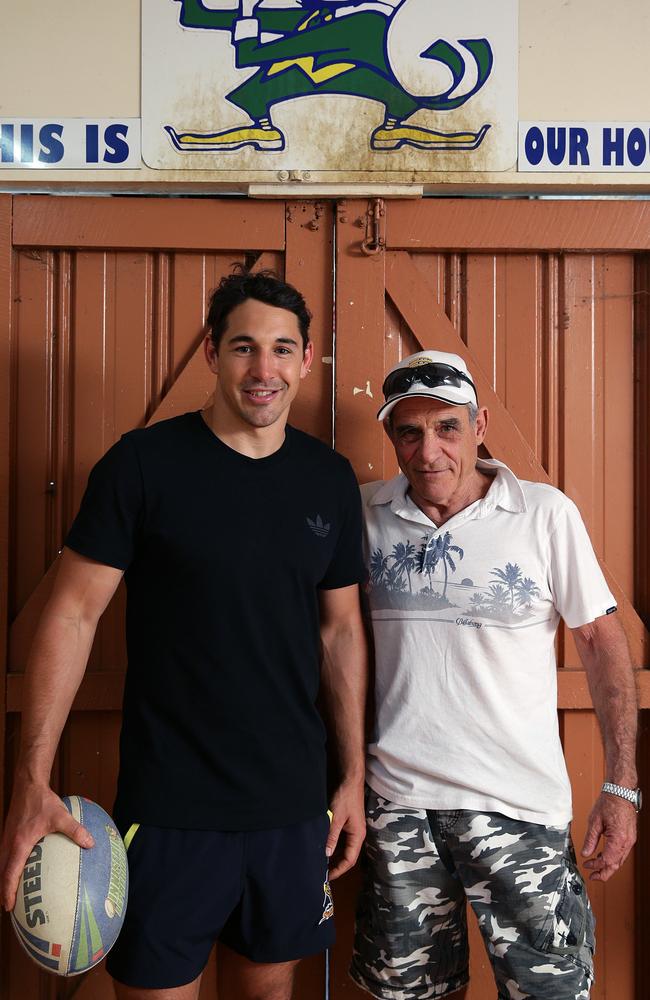 Billy Slater with his late father Ron. Picture: Marc McCormack