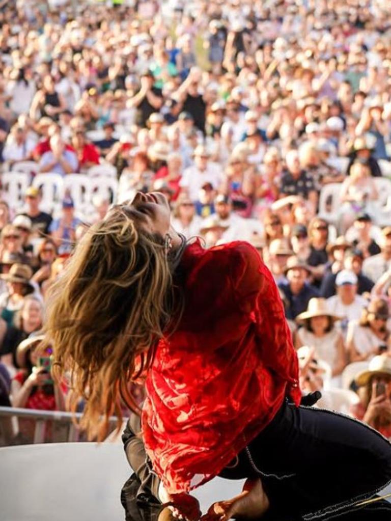 Delta Goodrem performing at the Rochford Wines in the Yarra Valley. Picture: Instagram