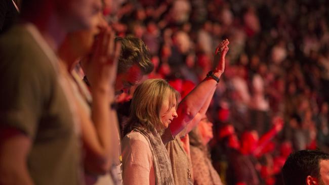 Inside the Hillsong conference in Sydney. Picture: Jenny Evans