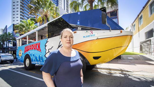 Owner Sarah Colgate from the popular tourist attraction Aquaduck has fired up over the continued state border closures. Picture: Nigel Hallett