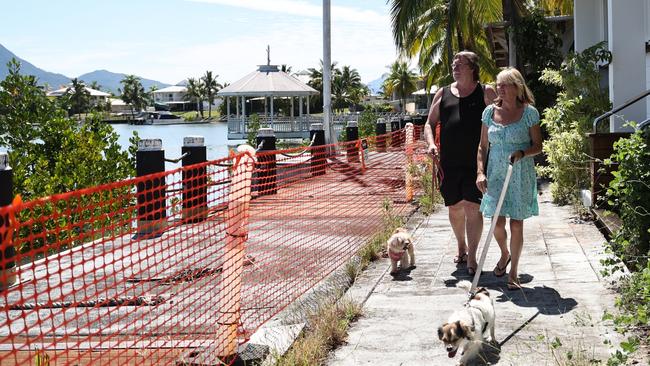 Since the administration of developers who once maintained Port Hinchinbrook, key pieces of infrastructure around the marina have fallen into disrepair. Cairns couple David and Trudy Knight often holidayed at the resort prior to its demise. Picture: Arun Singh Mann