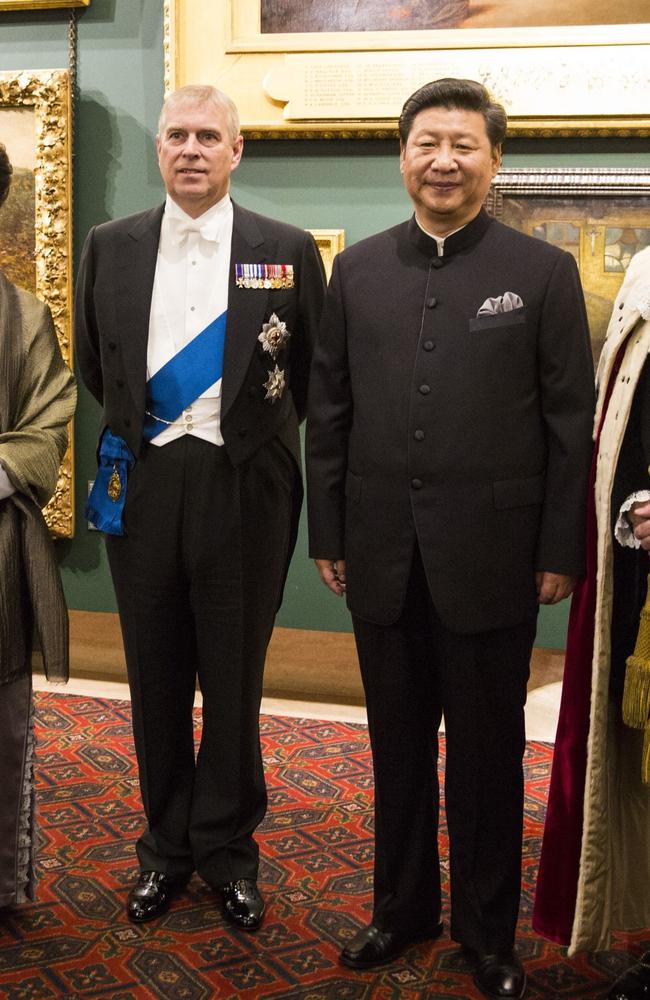 Andrew with President Xi of China during his state visit to Britain in 2015. Picture: Jack Taylor/AFP/Getty Images