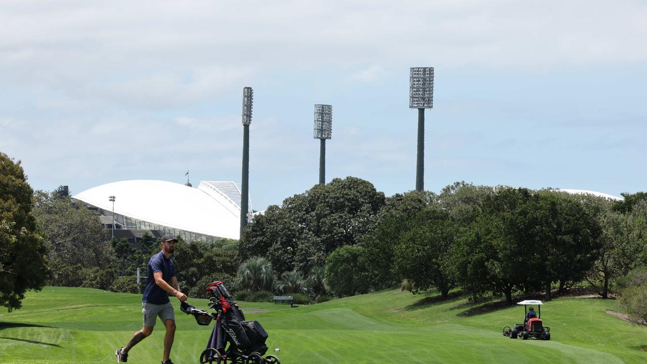 Moore Park Golf Course with the SFS and SCG in the background. Picture: Rohan Kelly