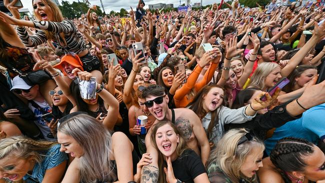 Festival goers attend TRNSMT in Glasgow, Scotland, over the weekend. About 98 per cent of adult blood donors in Britain have antibodies to SARS-CoV-2. Most have them due to vaccination. Picture: Getty Images