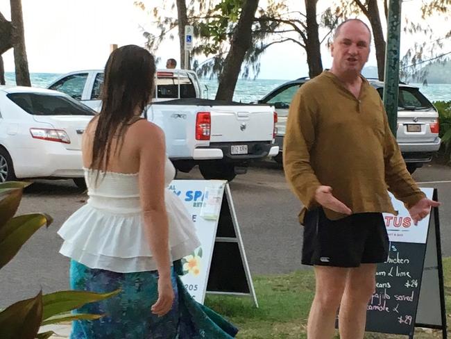 Deputy Prime Minister Barnaby Joyce and partner Vikki Campion at Palm Cove, Queensland in December. Picture: Supplied