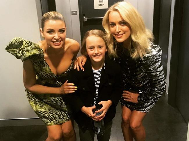 Jackie ‘O’ and her daughter Kitty with Dannii Minogue backstage at The Masked Singer. Picture: Instagram