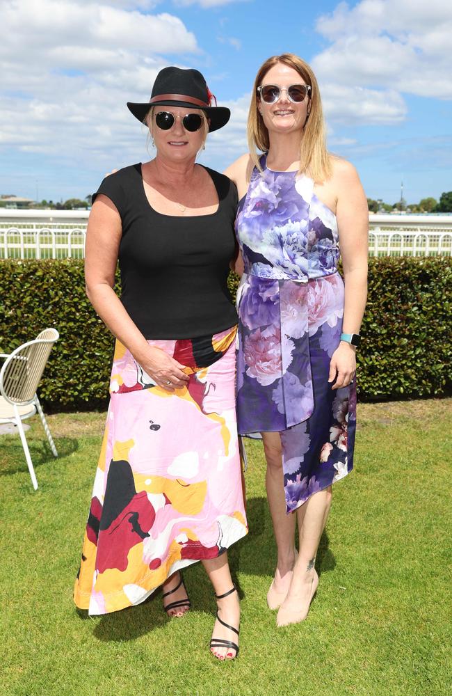 MELBOURNE, AUSTRALIA – OCTOBER 16 2024 Fiona and Wendy at the Caulfield Social race day at Caulfield racecourse on Wednesday 16th October, 2024 Picture: Brendan Beckett