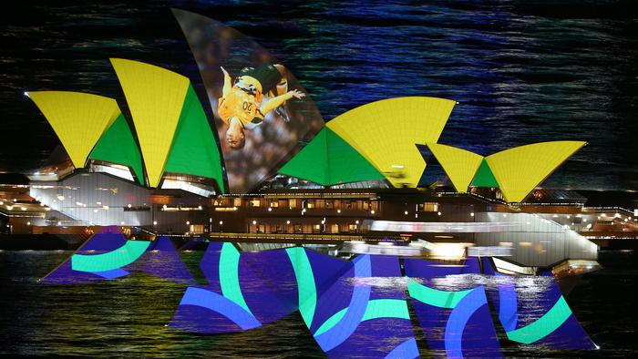 ***BESTPIX*** Sydney Opera House Lights Up Ahead of 2023 FIFA Women's World Cup Host Announcement
