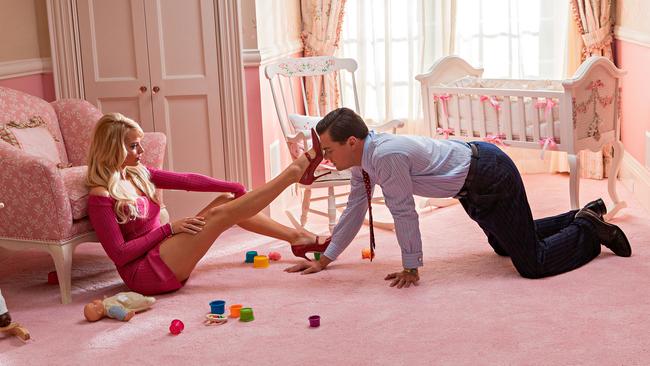 Margot Robbie and Leonardo DiCaprio in The Wolf of Wall Street.