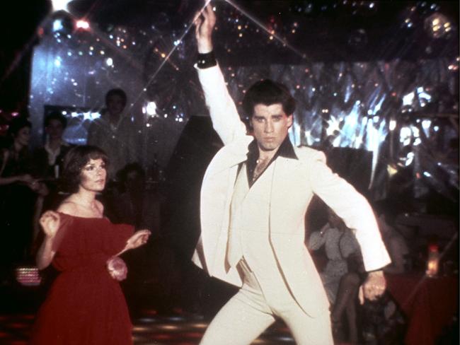 John Travolta and Karen Lynn Gorney in a scene from, Saturday Night Fever. Picture: AP