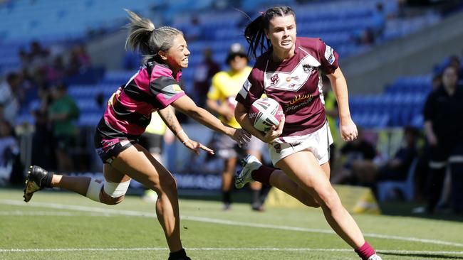 Amber Pilley in action for Burleigh during their grand final win over West Brisbane at Cbus Super Stadium. Picture: SMP Images