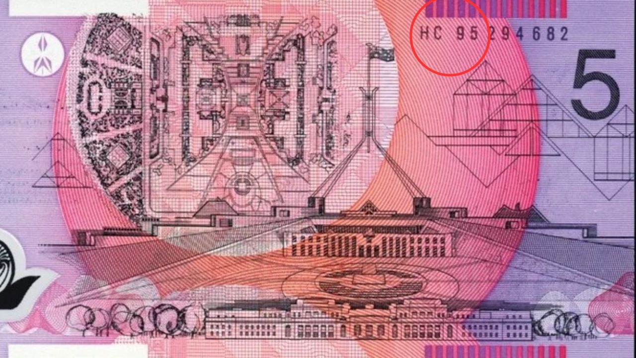 The rare note features the serial prefix of ‘HC95’. Picture: Wynyard Coin Centre