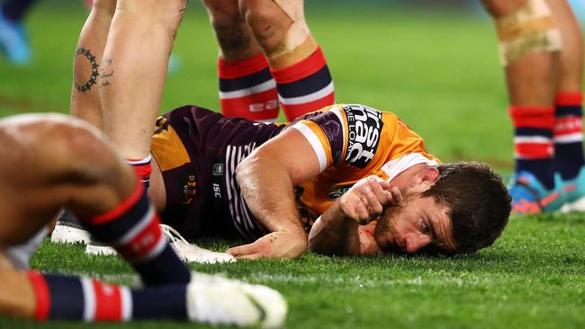 Andrew McCullough failed to return after Dylan Napa’s hit. Picture: Getty Images